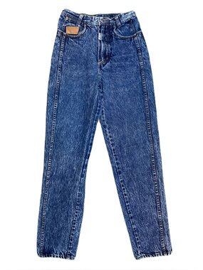 Vintage Bugle Boy Jeans Size 25 Acid Wash Marbled 80s 90s High Waisted Straight